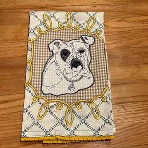 Anthropologie Dish Towel with Bulldog
